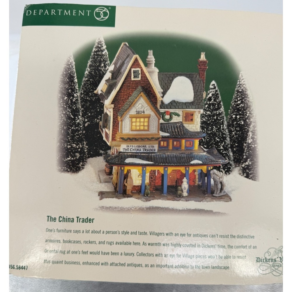 Department 56 Dickens Village The China Trader Lighted Porcelain Christmas Villa